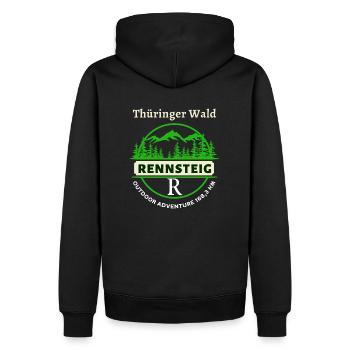 Rennsteig-Thüringer Wald-Thüringen - Männer Premium Bio Hoodie - Schwarz - Hinten - Nico (187cm)