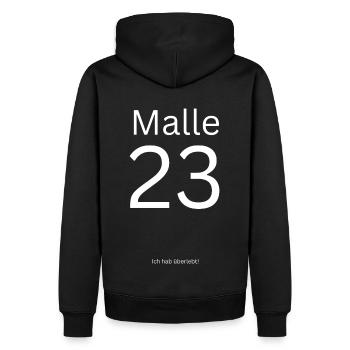 Mallorca Überlebender - Männer Premium Bio Hoodie - Schwarz - Hinten - Nico (187cm)
