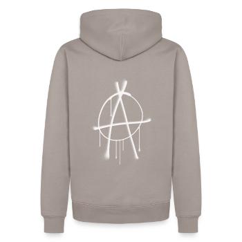 Anarchie - Sweat à capuche Premium bio Homme - taupe - Dos - Nico (187cm)