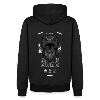 Cyborg 20XX - Männer Premium Bio Hoodie - Schwarz - Hinten - Nico (187cm)