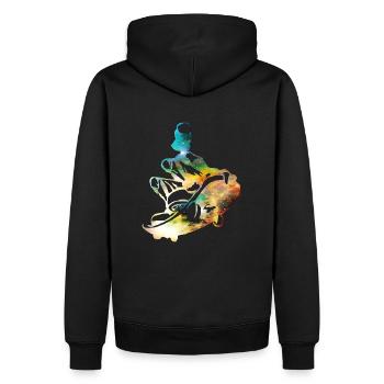 Skater - skateboard - skate - Sweat à capuche Premium bio Homme - noir - Dos - Nico (187cm)