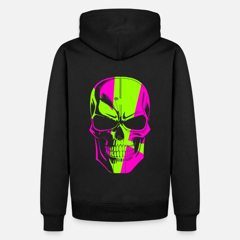 Krasser Techno Skull - Männer Premium Bio Hoodie - Schwarz