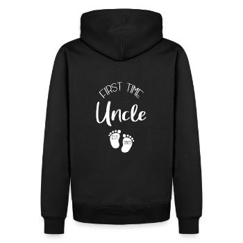 Promoted to Uncle 2022 | Uncle for the first time - Men’s Premium Organic Hoodie - black - Back - Nico (187cm)