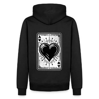 Herz Ass Karte - Männer Premium Bio Hoodie - Schwarz - Hinten - Nico (187cm)