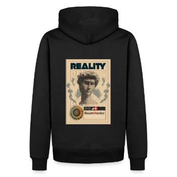 BaumMentor Bild - Männer Premium Bio Hoodie - Schwarz - Hinten - Nico (187cm)