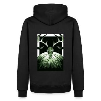 Druide - Sweat à capuche Premium bio Homme - noir - Dos - Nico (187cm)