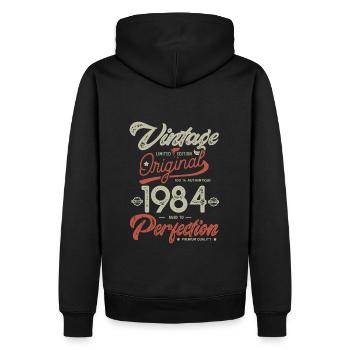 1984 Jahrgang Geburtstag Jahrgang 1984 - Männer Premium Bio Hoodie - Schwarz - Hinten - Nico (187cm)