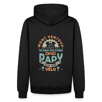 Vélo velo Mont Ventoux cadeau papy cycliste - Sweat à capuche Premium bio Homme - noir - Dos - Nico (187cm)