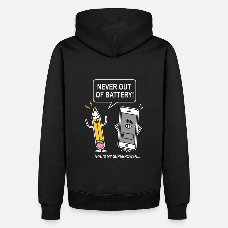 drôle humour sarcasme smartphon - Sweat à capuche Premium bio Homme - noir