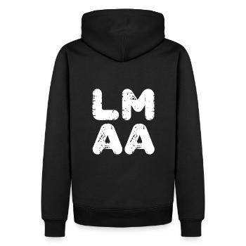 Lasst mir meine Ruhe - nicht stören - Männer Premium Bio Hoodie - Schwarz - Hinten - Nico (187cm)