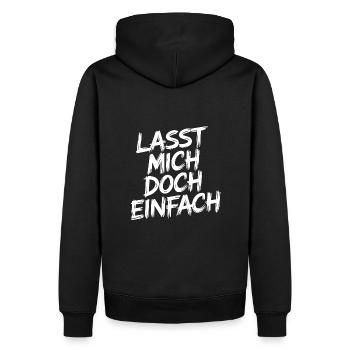 Lasst mir meine Ruhe - einfach in Ruhe lassen - Männer Premium Bio Hoodie - Schwarz - Hinten - Nico (187cm)