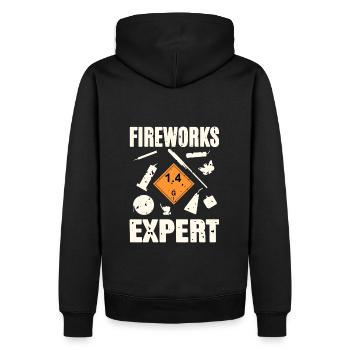 Fireworks Expert - Männer Premium Bio Hoodie - Schwarz - Hinten - Nico (187cm)