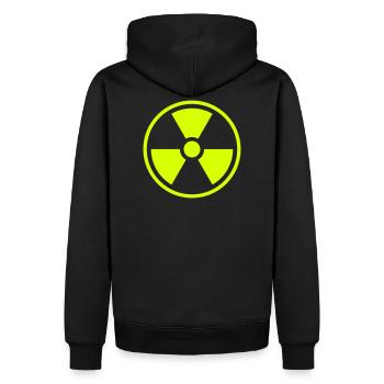 Radioactive / radioactive - Men’s Premium Organic Hoodie - black - Back - Nico (187cm)