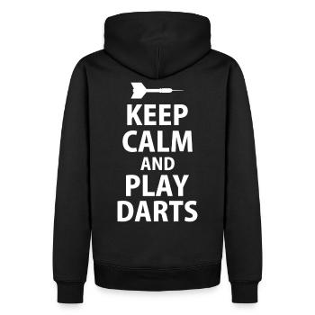Darts Keep Calm And Play Darts - Geschenk - Männer Premium Bio Hoodie - Schwarz - Hinten - Nico (187cm)