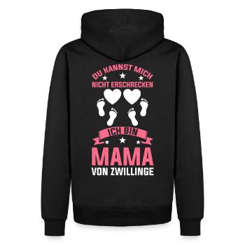 Zwillingsmama Zwillingsmutter Zwillingskinder Mutt - Männer Premium Bio Hoodie - Schwarz - Hinten - Nico (187cm)