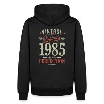 Alter der Perfektion 1985, Geburtstag 36 - Männer Premium Bio Hoodie - Schwarz - Hinten - Nico (187cm)