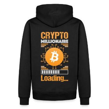 Bitcoin Crypto Millionaire - Männer Premium Bio Hoodie - Schwarz - Hinten - Nico (187cm)