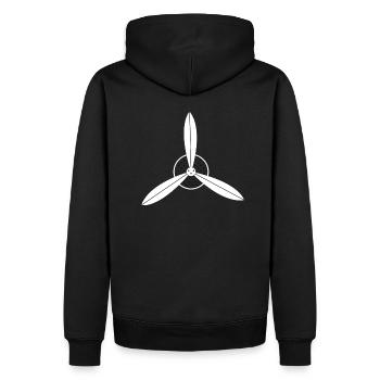 Hélice d'avion blanc - Sweat à capuche Premium bio Homme - noir - Dos - Nico (187cm)