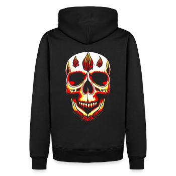 skull 10 3 23 c - Männer Premium Bio Hoodie - Schwarz - Hinten - Nico (187cm)