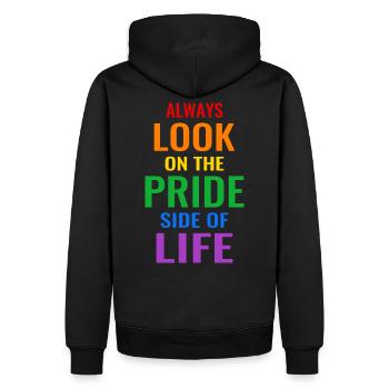 LGBT Regenbogen Gay Pride schwul lesbisch lustig - Männer Premium Bio Hoodie - Schwarz - Hinten - Nico (187cm)