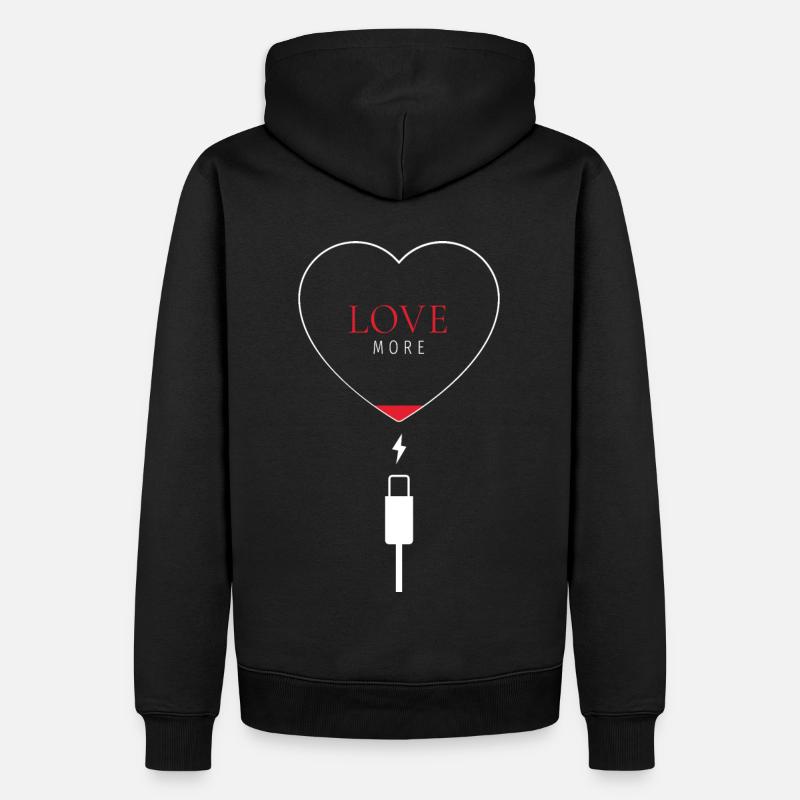 « Aimer plus » - Sweat à capuche Premium bio Homme - noir