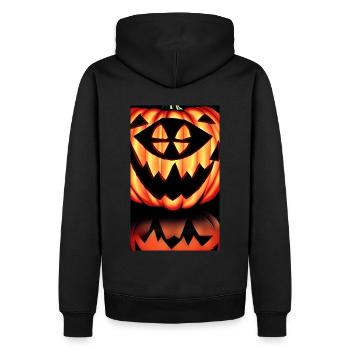 Horror Kürbis - Halloween - Männer Premium Bio Hoodie - Schwarz - Hinten - Nico (187cm)