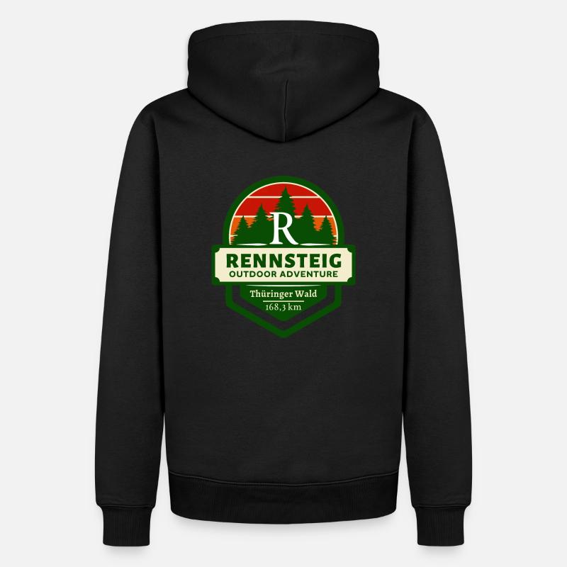 Rennsteig-Thüringer Wald-Thüringen - Männer Premium Bio Hoodie - Schwarz