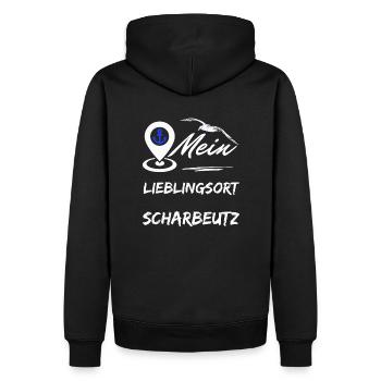 Scharbeutz mein Lieblingsort-Ostseebad Scharbeutz - Männer Premium Bio Hoodie - Schwarz - Hinten - Nico (187cm)