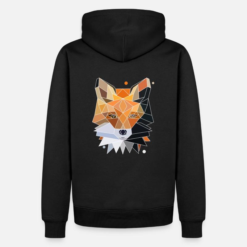 Fuchs Polygon Design - Männer Premium Bio Hoodie - Schwarz
