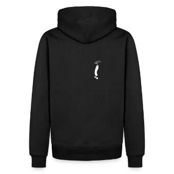 penguin cute drawing black - Men’s Premium Organic Hoodie - black - Back - Nico (187cm)