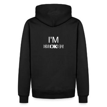 I'm broken ok strong fighter - Men’s Premium Organic Hoodie - black - Back - Nico (187cm)
