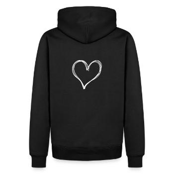 heart simple drawing cute valentine kawaii - Men’s Premium Organic Hoodie - black - Back - Nico (187cm)