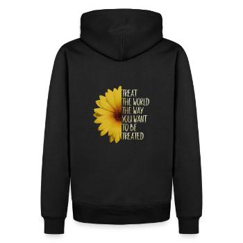 Sauvez le monde Repenser ! Protection du climat de tournesol - Sweat à capuche Premium bio Homme - noir - Dos - Nico (187cm)