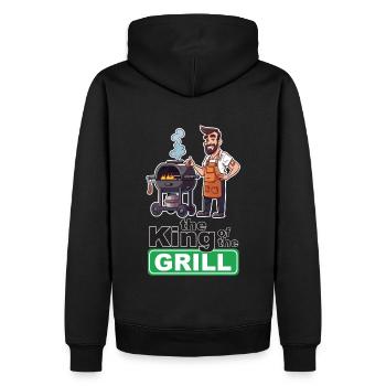 Roi du grill - Sweat à capuche Premium bio Homme - noir - Dos - Nico (187cm)