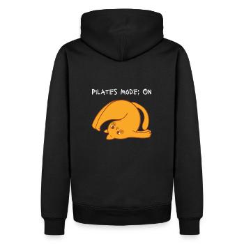 PILATES MODE : ON - Sweat à capuche Premium bio Homme - noir - Dos - Nico (187cm)