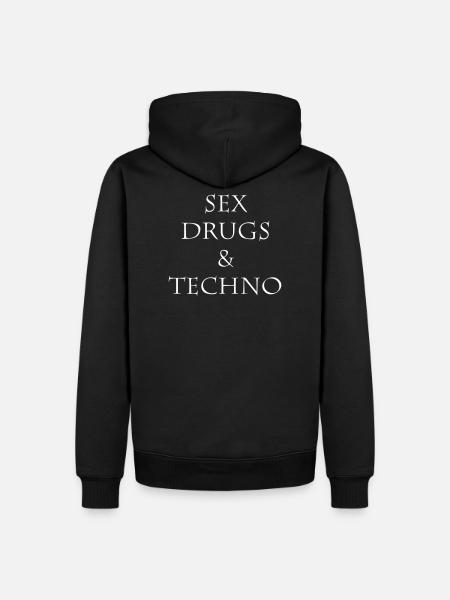 Techno - Männer Premium Bio Hoodie - Schwarz