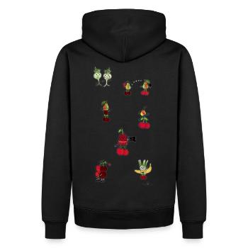 Lustiges Obst und Gemüse - Männer Premium Bio Hoodie - Schwarz - Hinten - Nico (187cm)