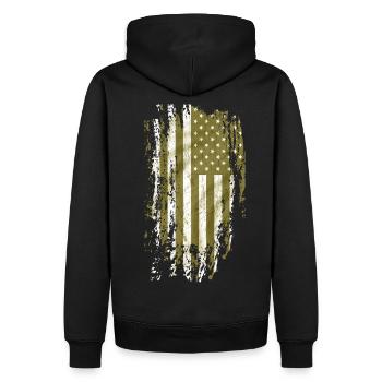 us army grunge style - Sweat à capuche Premium bio Homme - noir - Dos - Nico (187cm)