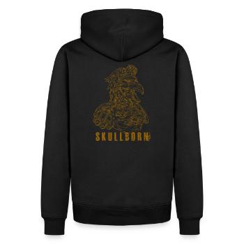 SCHÄDEL 01 - Männer Premium Bio Hoodie - Schwarz - Hinten - Nico (187cm)