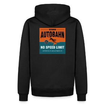 German Autobahn no Speed Limit - Männer Premium Bio Hoodie - Schwarz - Hinten - Nico (187cm)