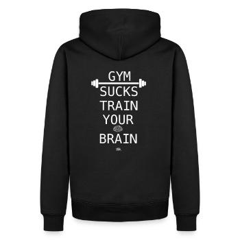 Cerveau - Sweat à capuche Premium bio Homme - noir - Dos - Nico (187cm)