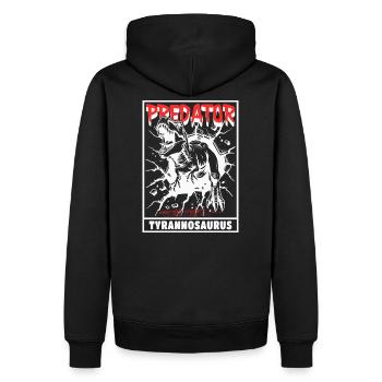 Predator - Tyrannosaurus Rex - Männer Premium Bio Hoodie - Schwarz - Hinten - Nico (187cm)
