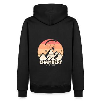 Parapente Chambéry spotair savoie - Sweat à capuche Premium bio Homme - noir - Dos - Nico (187cm)