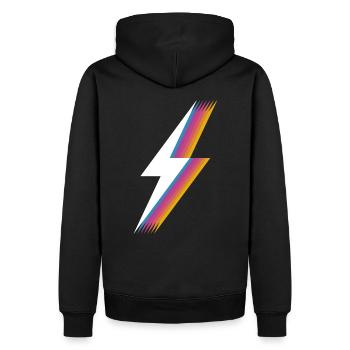 Retrocolor 80s Flash - Éclair - Sweat à capuche Premium bio Homme - noir - Dos - Nico (187cm)