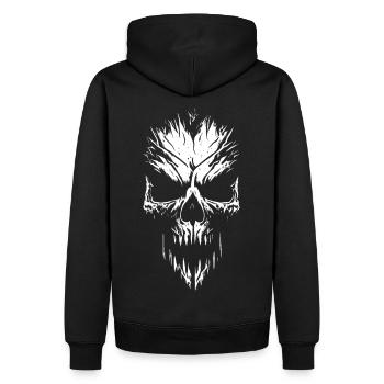 Totenkopf - Männer Premium Bio Hoodie - Schwarz - Hinten - Nico (187cm)