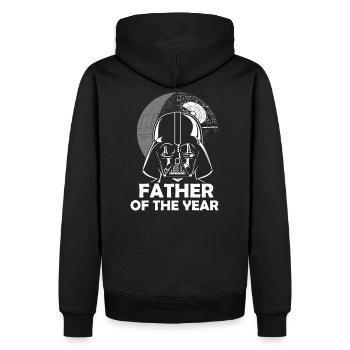 Father of the year - Männer Premium Bio Hoodie - Schwarz - Hinten - Nico (187cm)