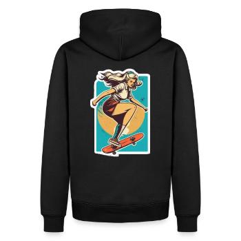 Skater Girl - Sweat à capuche Premium bio Homme - noir - Dos - Nico (187cm)