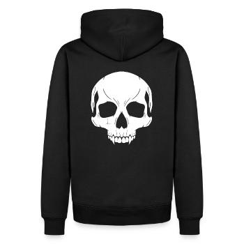 Totenkopf Vampir - Männer Premium Bio Hoodie - Schwarz - Hinten - Nico (187cm)