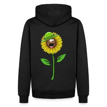 Sommer Sonnenblume Blume Hut Gärtner Flora - Männer Premium Bio Hoodie - Schwarz - Hinten - Nico (187cm)
