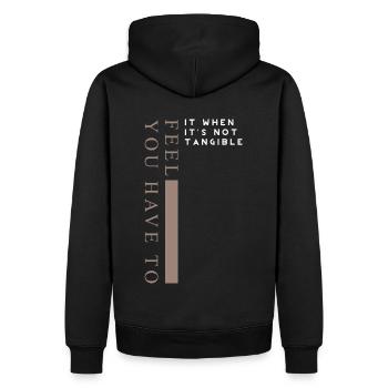 You have to feel it - Men’s Premium Organic Hoodie - black - Back - Nico (187cm)